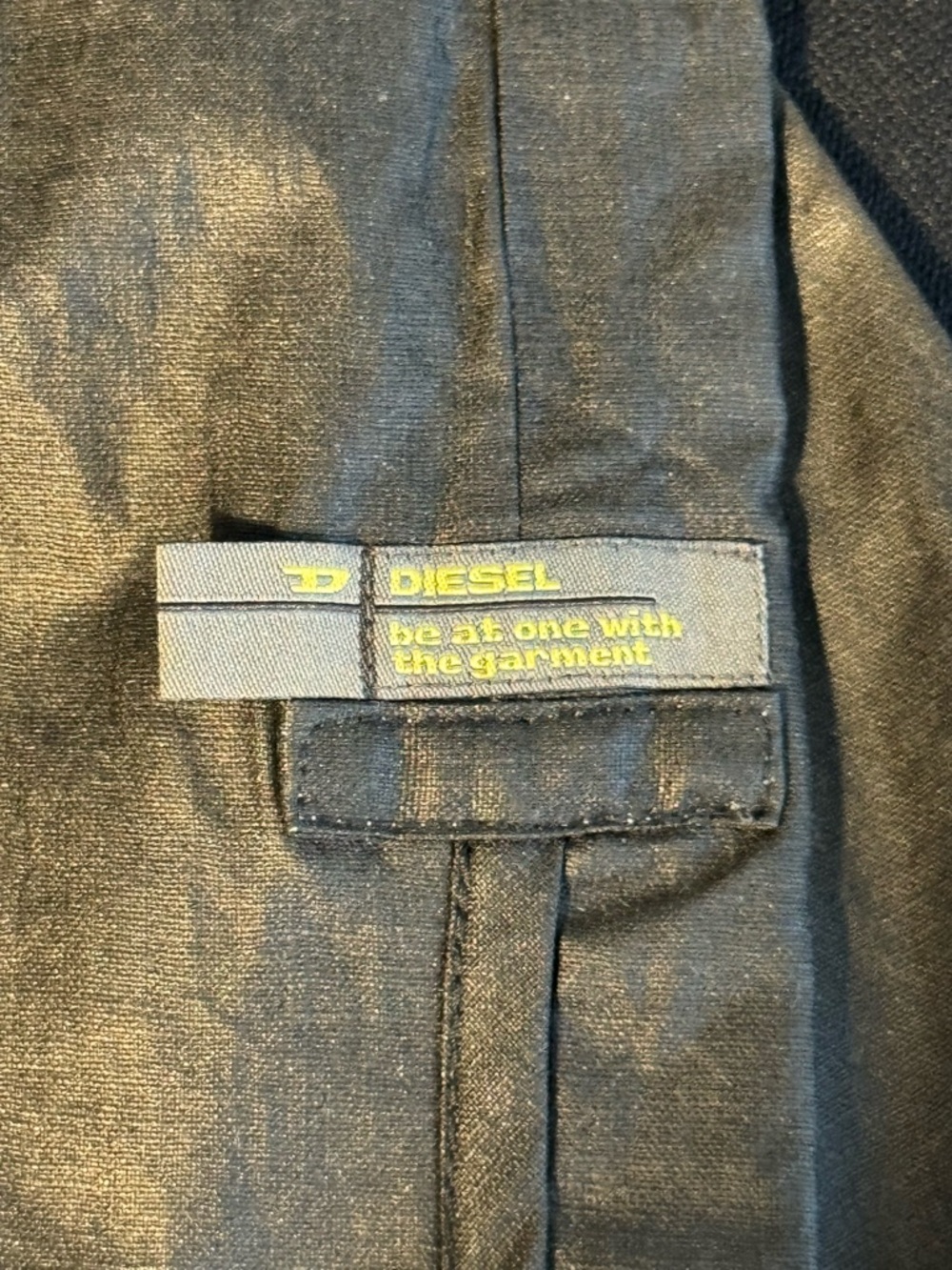 Diesel Black Coated Pants XL Waxed Slim Utility Drawstring - Picture 7 of 8